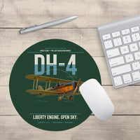 Thumbnail for Airco DH-4 Liberty Plane design on dark green round mouse pad