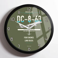 Thumbnail for Douglas DC-8-63 design on green army framed wall clock