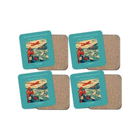 Thumbnail for The River Ice Breakup Watch - Designed Coasters design on turquoise 4-pieces-set