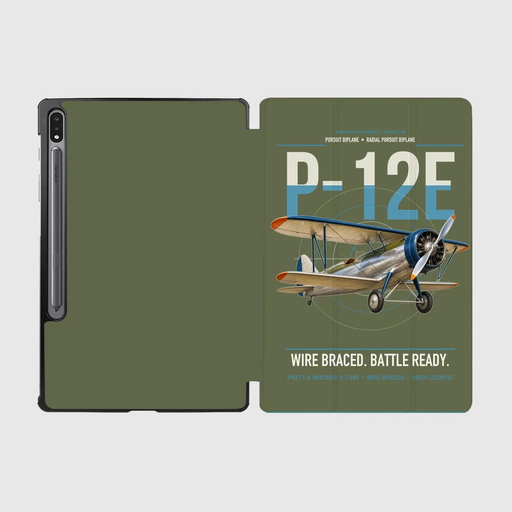 Boeing P-12E design on green army samsung tablet tablet case