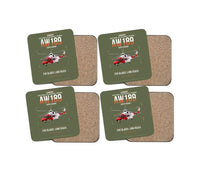 Thumbnail for Leonardo AW189 design on green army 4 pieces set coaster