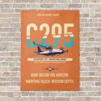Thumbnail for Airbus C295 MPA/ASW vertical canvas print - no frame - orange background