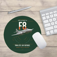 Thumbnail for Gloster Meteor F8 design on dark green round mouse pad