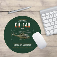 Thumbnail for Bell Canada CH-146 Griffon design on dark green round mouse pad