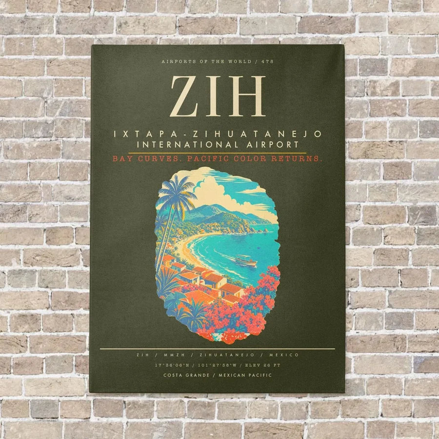 Ixtapa-Zihuatanejo International Airport ZIH - Canvas Framed - Green Army