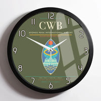 Thumbnail for Afonso Pena International Airport (CWB) design on green army framed wall clock