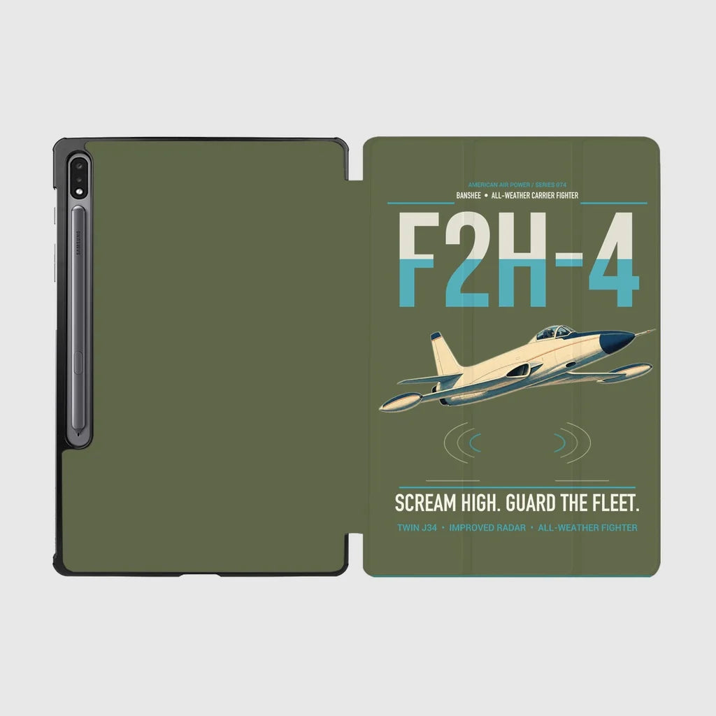 F2H-4 Banshee design on green army samsung tablet tablet case