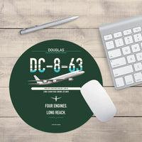 Thumbnail for Douglas DC-8-63 design on dark green round mouse pad