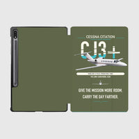Thumbnail for Cessna Citation CJ3+ design on green army samsung tablet tablet case