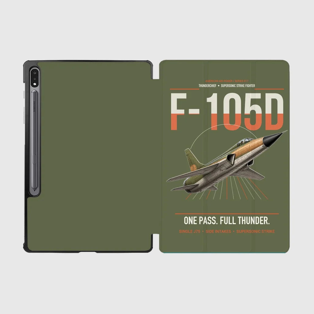 F-105D Thunderchief design on green army samsung tablet tablet case