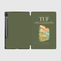 Thumbnail for Tours Val de Loire Airport (TUF) design on green army samsung tablet tablet case
