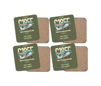 Thumbnail for Cessna A185F Skywagon design on green army 4 pieces set coaster
