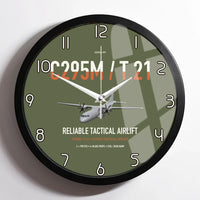 Thumbnail for Airbus C295M T.21 design on green army framed wall clock
