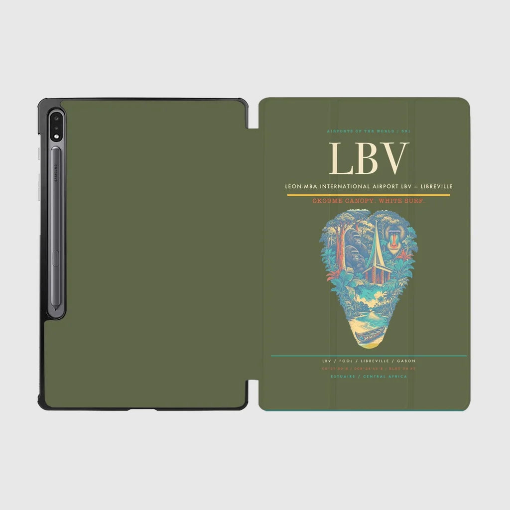 Leon-Mba International Airport (LBV) design on green army samsung tablet tablet case