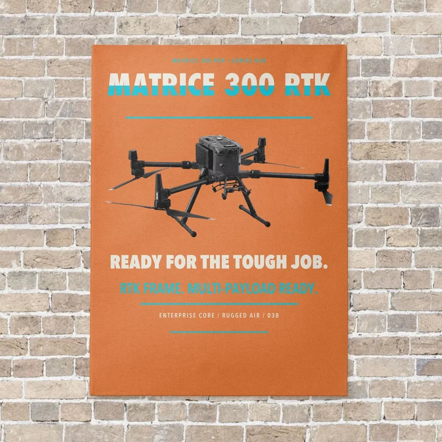 DJI Matrice 300 RTK vertical canvas print - no frame - orange background