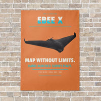 Thumbnail for AgEagle eBee X vertical canvas print - no frame - orange background