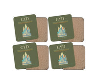 Thumbnail for Heydar Aliyev International Airport (GYD) design on green army 4 pieces set coaster