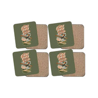 Thumbnail for The First Pass Wakes The Field design on green army 4 pieces set coaster