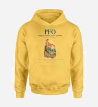 Thumbnail for Paphos International Airport (PFO) design on yellow hoodie single-side print