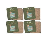 Thumbnail for Tancredo Neves International Airport (CNF) design on green army 4 pieces set coaster