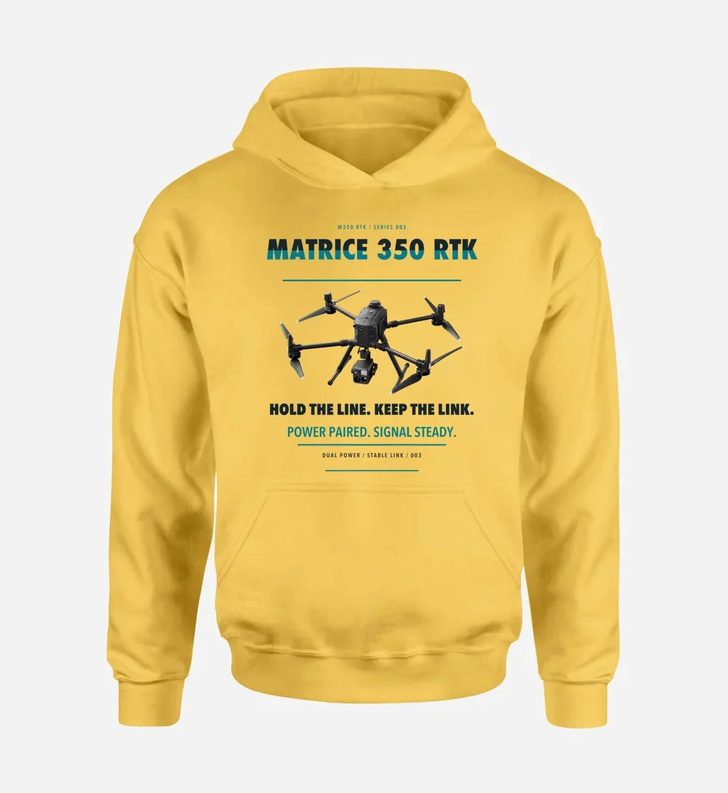 DJI Matrice 350 RTK design on yellow hoodie single side