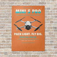 Thumbnail for DJI Mini 5 Pro vertical canvas print - no frame - orange background