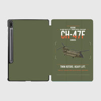 Thumbnail for Boeing CH-47F Chinook design on green army samsung tablet tablet case