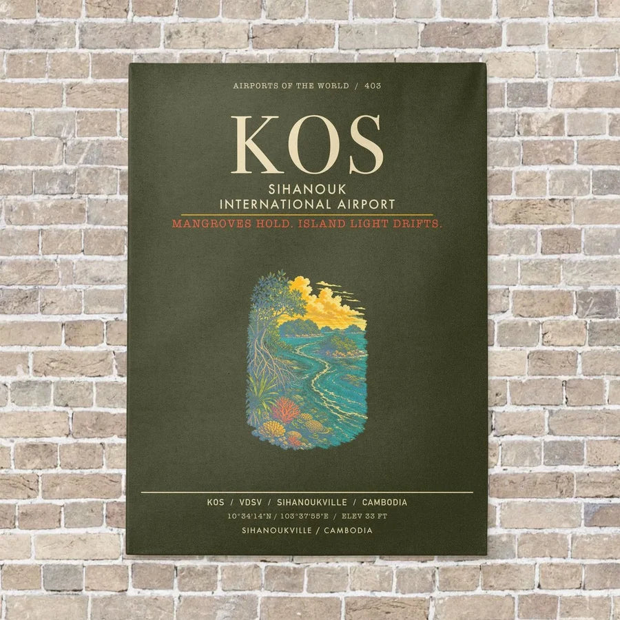 Sihanouk International Airport KOS - Canvas Framed - Green Army