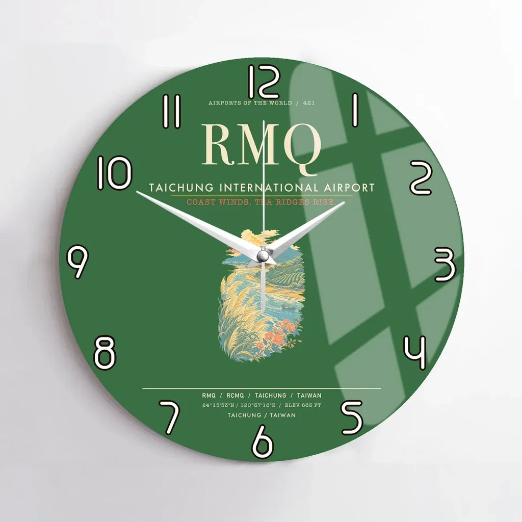 Taichung International Airport RMQ Wall-Clock No-Frame - Green