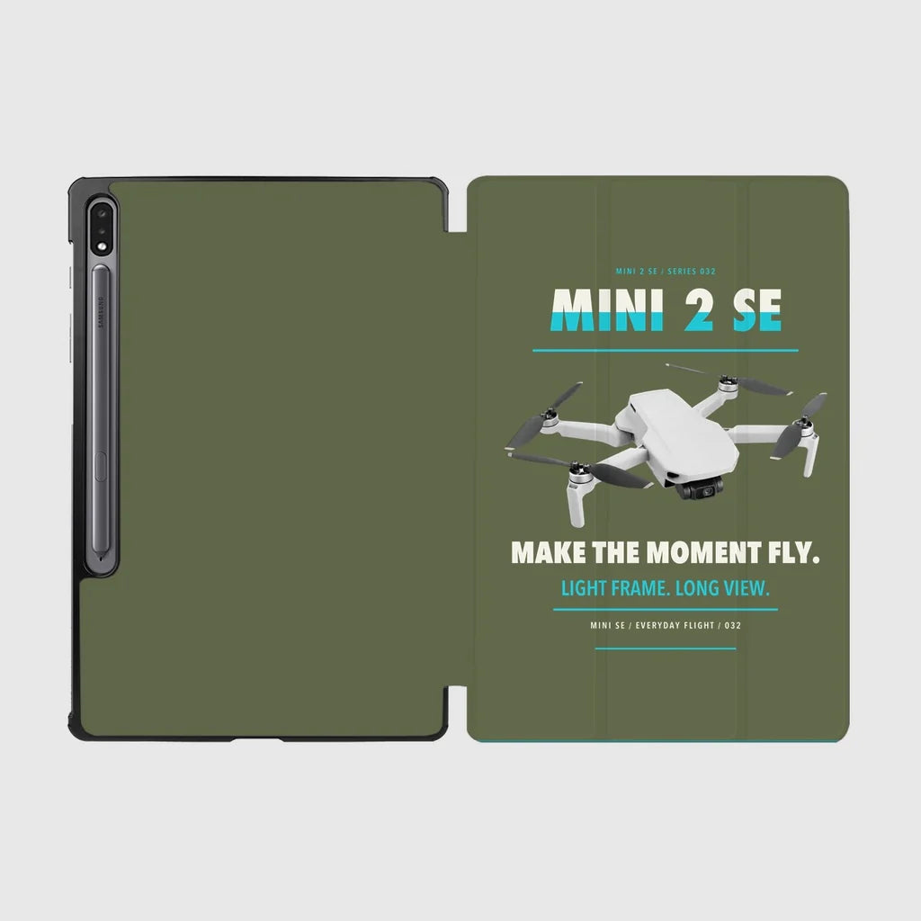 DJI Mini 2 SE design on green army samsung tablet tablet case
