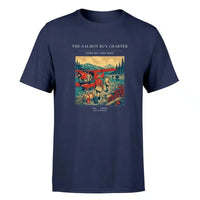 Thumbnail for VINTAGE G4289 - The Salmon Run Charter - Premium T-Shirt design on navyblue premium t shirt