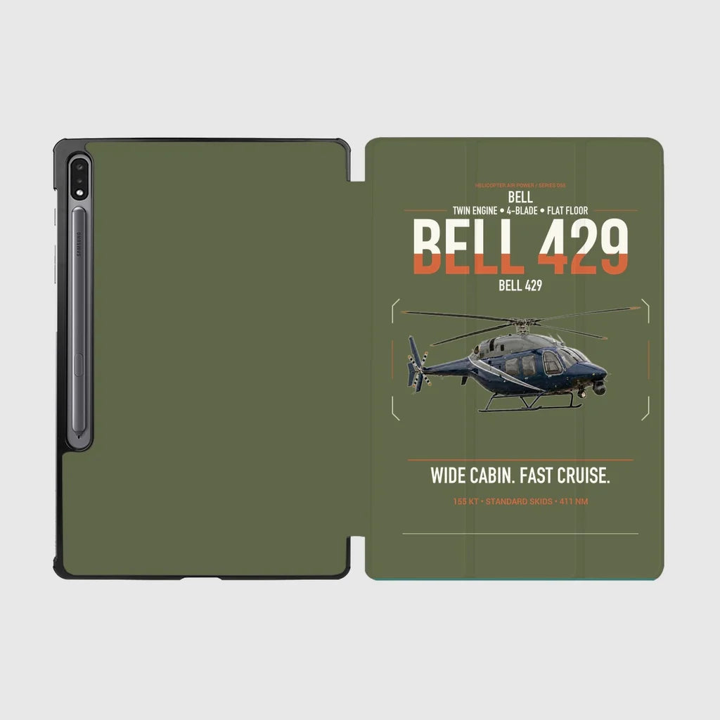 Bell 429 design on green army samsung tablet tablet case