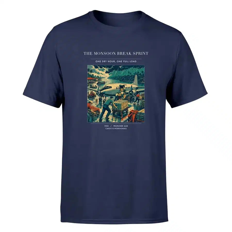 VINTAGE G4495 - The Monsoon Break Sprint - Premium T-Shirt design on navyblue premium t shirt
