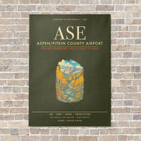 Thumbnail for Aspen - Pitkin County Airport ASE - Canvas Framed - Green Army