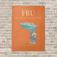 Thumbnail for Manas International Airport FRU — Bishkek vertical canvas print - no frame - orange background