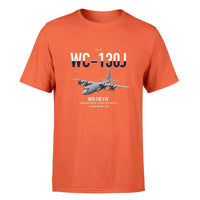 Thumbnail for WC-130J Hurricane Hunter design on orange double-side t-shirt, single-side print