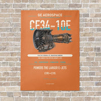 Thumbnail for CF34-10E vertical canvas print - no frame - orange background