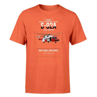 Thumbnail for Sikorsky S-92A design on orange t-shirt, single-side print