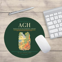 Thumbnail for Ängelholm-Helsingborg Airport (AGH) design on dark green round mouse pad