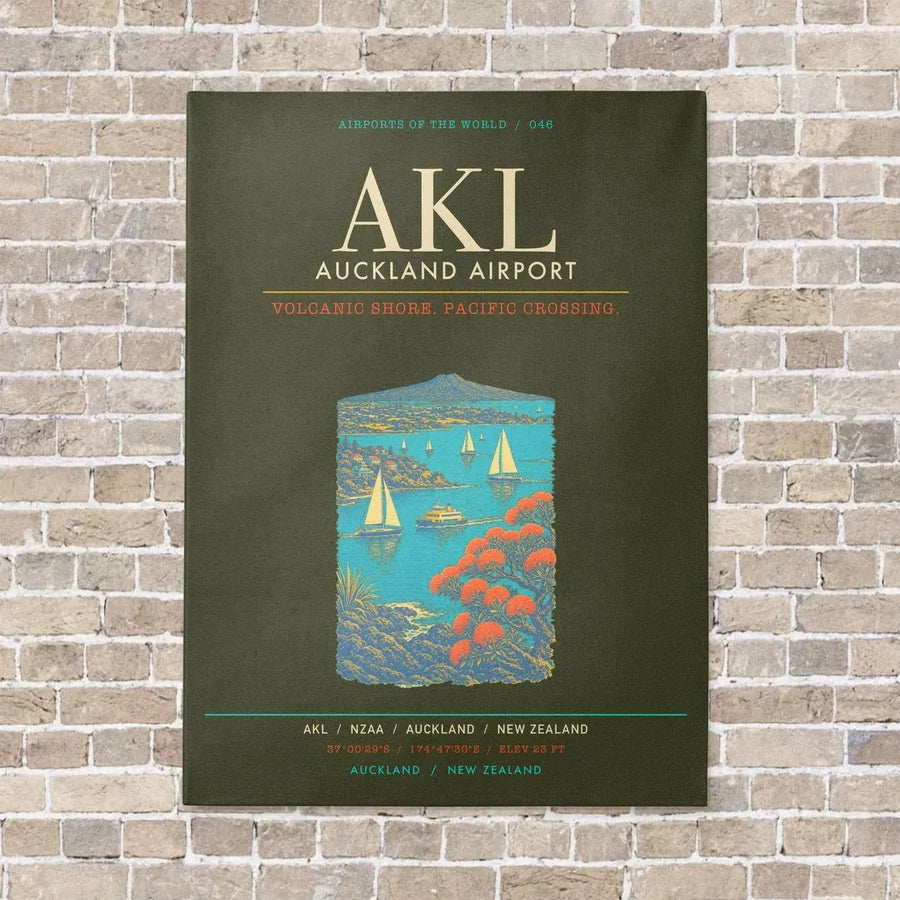 Auckland Airport AKL - Canvas Framed - Green Army