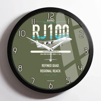 Thumbnail for Avro RJ100 design on green army framed wall clock