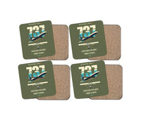 Thumbnail for Boeing 737 MAX 10 design on green army 4 pieces set coaster