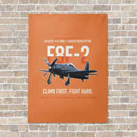 Thumbnail for F8F-2 Bearcat Climb First Fight Hard vertical canvas print - no frame - orange background
