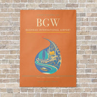 Thumbnail for Baghdad International Airport BGW - Canvas No Frame - Orange