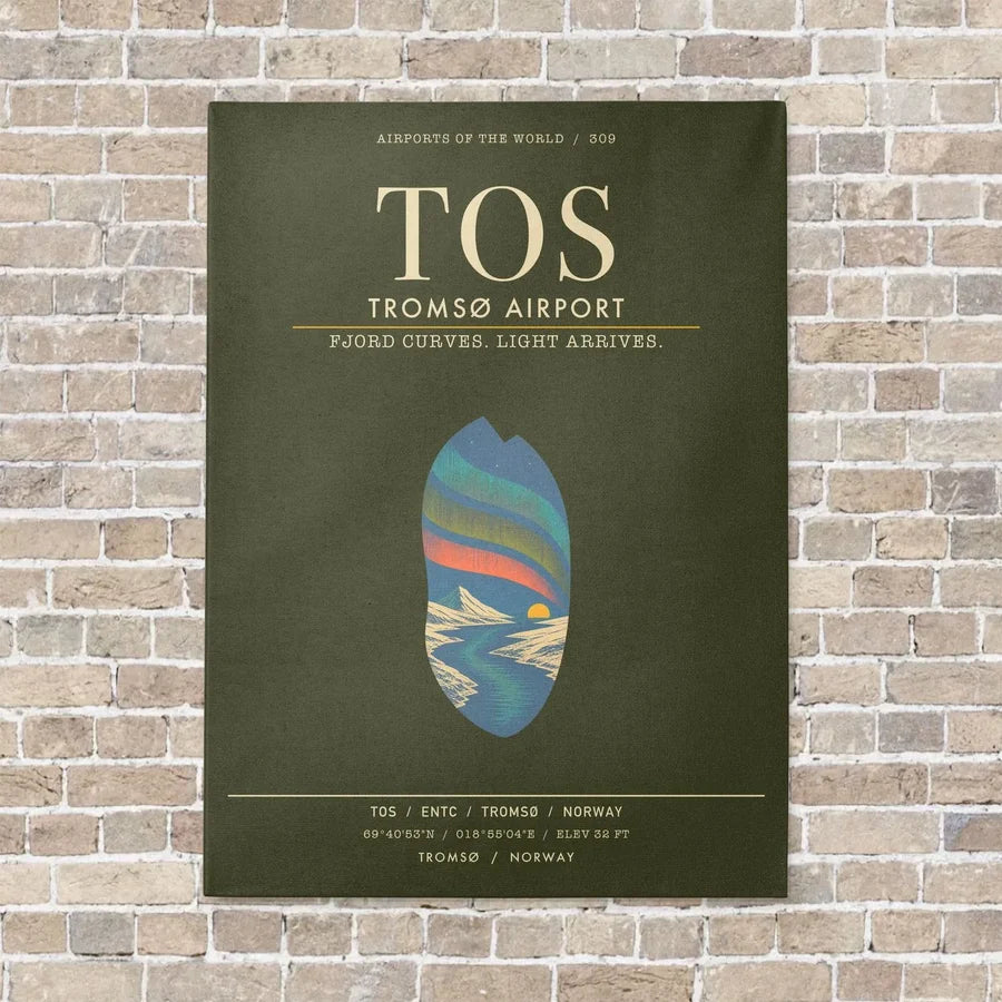 Troms Airport TOS - Canvas Framed - Green Army