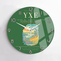 Thumbnail for Saskatoon John G. Diefenbaker International Airport YXE Wall-Clock No-Frame - Green