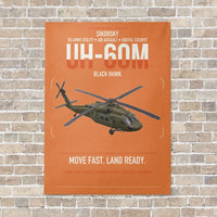 Thumbnail for Sikorsky UH-60M Black Hawk vertical canvas print - no frame - orange background