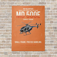 Thumbnail for MD Helicopters MD 500E vertical canvas print - no frame - orange background