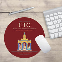 Thumbnail for Rafael Nunez International Airport CTG Mouse-Pad Round - Dark Red
