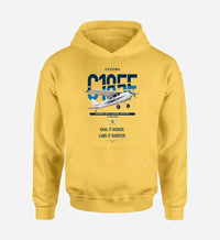 Thumbnail for Cessna A185F Skywagon design on yellow double-side hoodie, single-side print